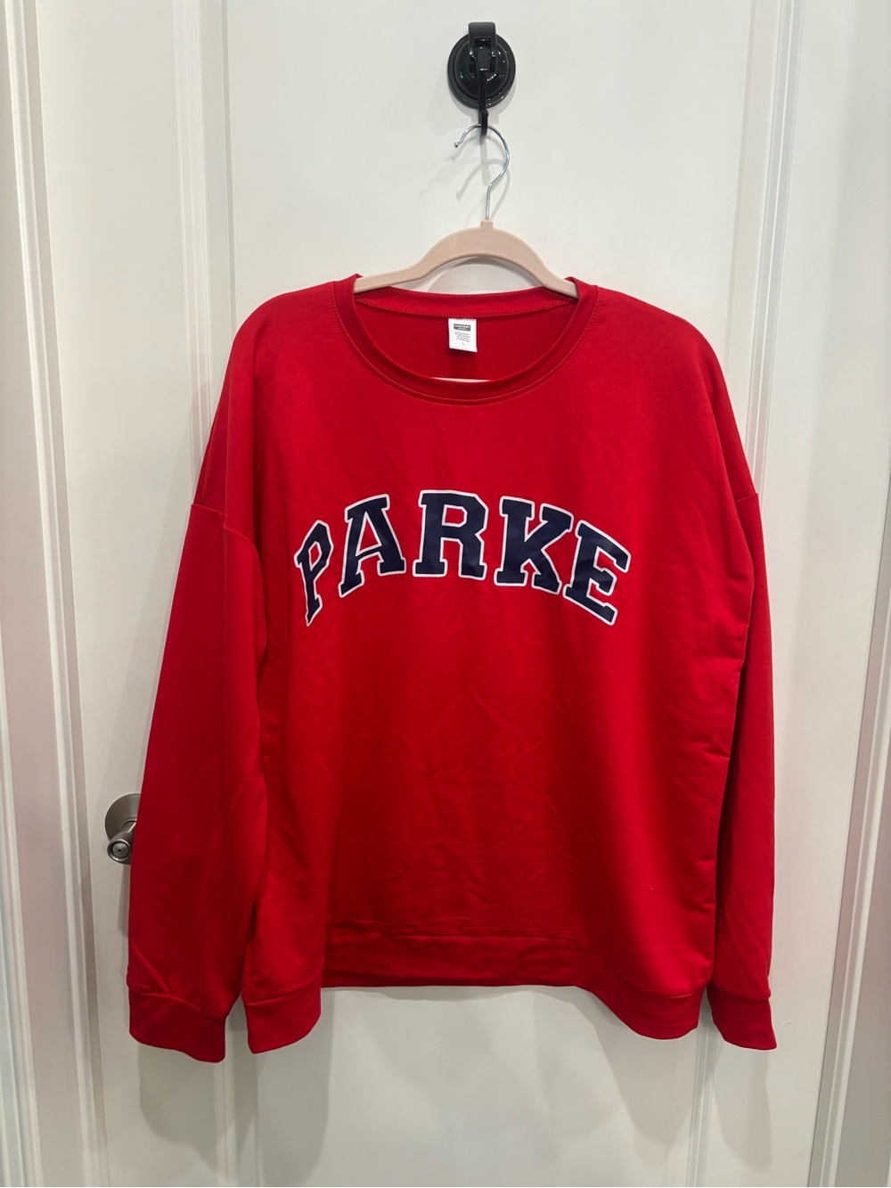 Red Graphic Crewneck Sweatshirt